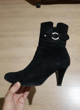 Жіночі замшеві черевики на підборах