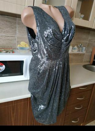 Платье в пайетках,вечернее дискотечное нарядное платье на корпоратив р.48-503 фото