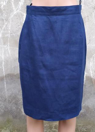 Силуэтная юбка карандаш 100%лен по фигуре3 фото