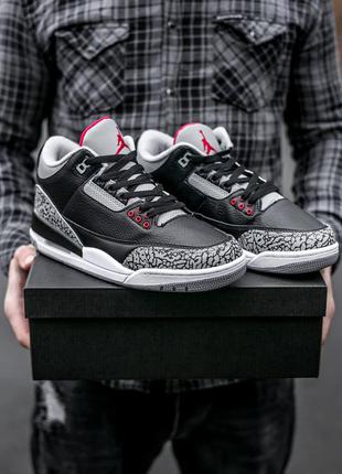 Кросівки air jordan retro 3 black red