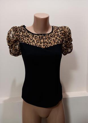 Тренд сезона футболка блуза леопардовый принт1 фото