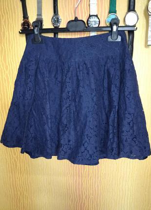 Синяя юбка полусолнце пышная юбка синяя.5 фото