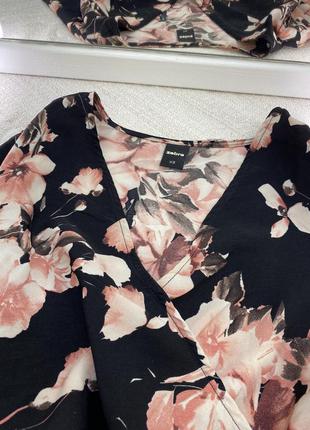 Нарядная блуза в цветы блуза в стиле zara  с резинкой на талии шикарная блузка4 фото