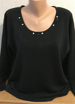 Чорний теплий светр з декором canda від c&a1 фото