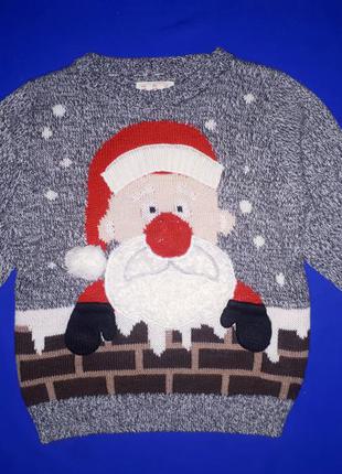 Красивый новогодний свитерок с яркой мигалкой "f&f"(3-4 года)