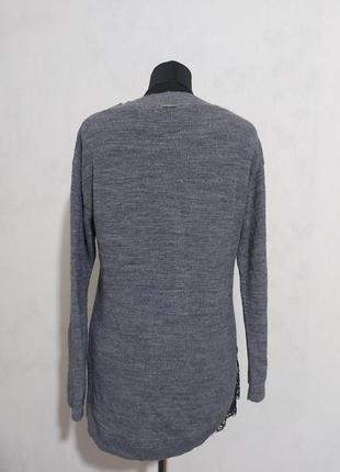 Вязаный свитерок с кружевной вставкой шерсть италия no-na5 фото