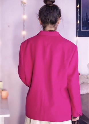 Брендовый классический яркий шерстяной шерсть пиджак жакет оверсайз удлинённый яркий7 фото