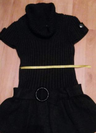 Платье  черное теплое туника