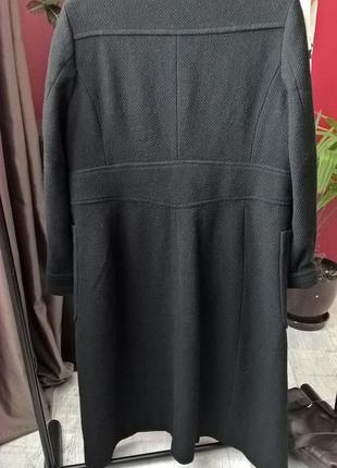 Буклированное черное макси пальто от hennes(h&m)/длинное/с карманами4 фото
