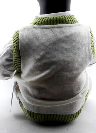 Спортивный костюм детский турция 1, 2 года с жилеткой вязаной для девочки белый (кдм46)4 фото