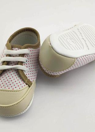 Пинетки кеды 18 и 19 размер 11 и 11.5 см длина обувь на новорожденного турция белые (пид33)5 фото