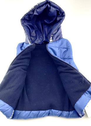 Детская безрукавка куртка 1 2 и 3 года турция с капюшоном для мальчика синяя (кдма4)2 фото