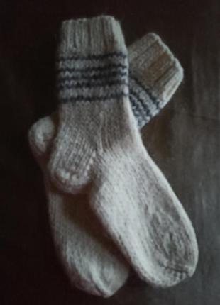 Теплі вовняні шкарпетки, ручна робота1 фото