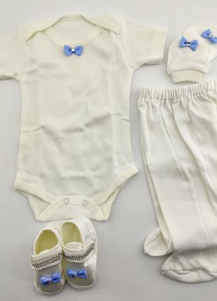 Подарочный набор костюм 0 до 4 месяцев турция для новорожденных набор на выписку крещение4 фото