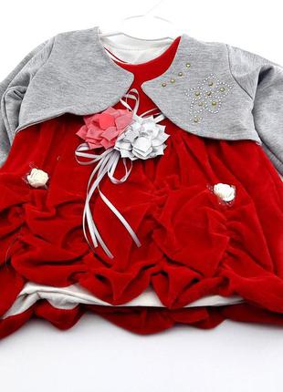 Детское платье сарафан 6, 9, 12 месяцев турция для новорожденной девочки бордовое (пдн26)