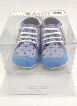 Дитячі кеди 18 і 19 розмір 11 11.5 см довжина взуття на новонародженого туреччина блакитні (пид15)3 фото