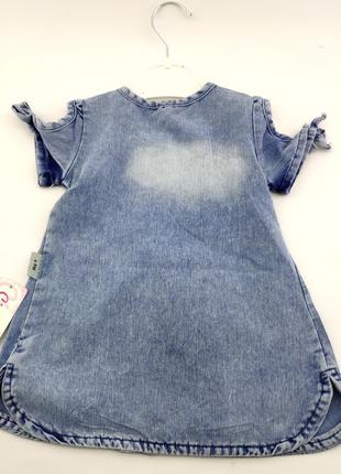 Детский сарафан 9, 12, 18, 24 месяцев турция для новорожденной девочки джинсовый летнее синее (пдн9)2 фото