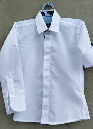 Белая рубашка для мальчика 2-7 лет