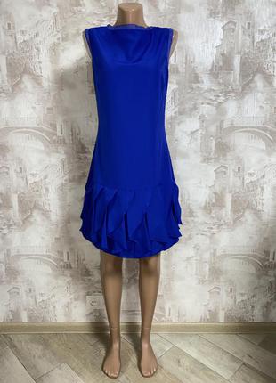 Синее мини платье,воланы,нарядное платье,королевский синий (31)2 фото