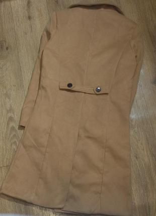Стильное пальто светло-коричневого цвета, замеры на фото4 фото