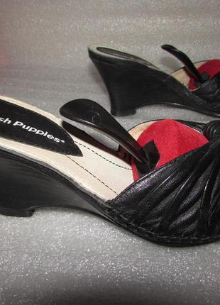 Шлёпанцы на танкетке 100% натуральная кожа~hush puppies~ вьетнам р 37