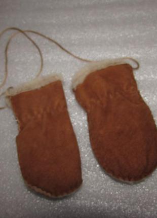 Детские тёплые рукавички натуральная кожа~genune sheepskin~3 фото