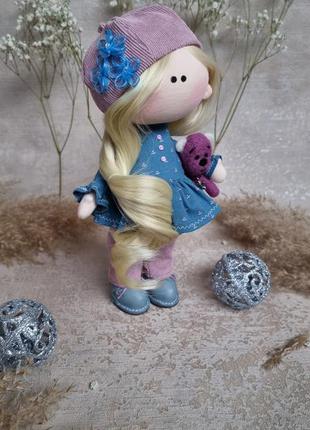 Кукла ручной работы блондинка hand made куколка новый год подарок оригинал креатив интерьерная кукла4 фото