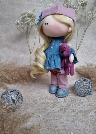Кукла ручной работы блондинка hand made куколка новый год подарок оригинал креатив интерьерная кукла2 фото