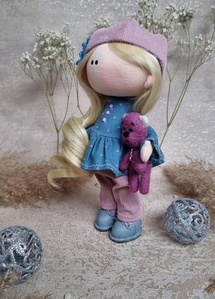 Кукла ручной работы блондинка hand made куколка новый год подарок оригинал креатив интерьерная кукла5 фото