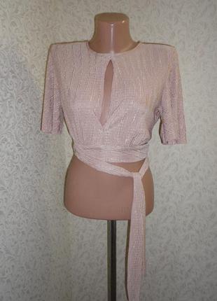 Бежевый топ бежевая блуза new look р.10 (дл.38)