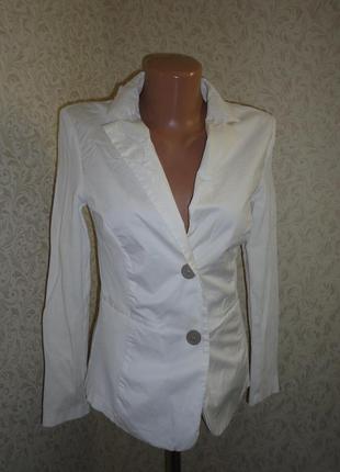 Белый пиджак италия, коттон р.81 фото