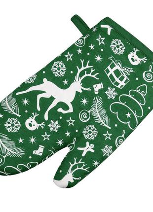 Руковичка кухонная новогодняя новогодний подарок полотенце скатерть фартух рушник новорічний рукавичка кухонна новорічна1 фото
