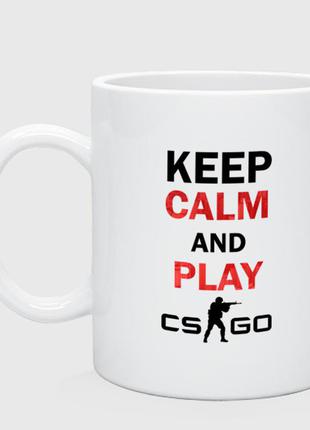 Кружка с принтом «keep calm and play cs:go»