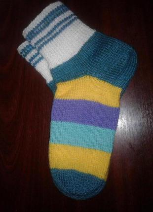 Теплые носки вязанные (38-39)2 фото