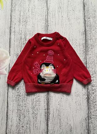 Крута кофта светр новорічний светр рік m&s 6-9 міс