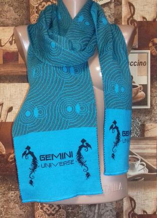 Подписной шарф gemini,21×202см,полушерсть2 фото