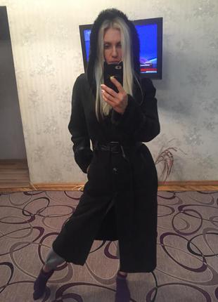 Натуральна дублянка з норкою