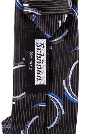 Узкий шелковый черно-синий галстук schonau (шонау) - 063 фото