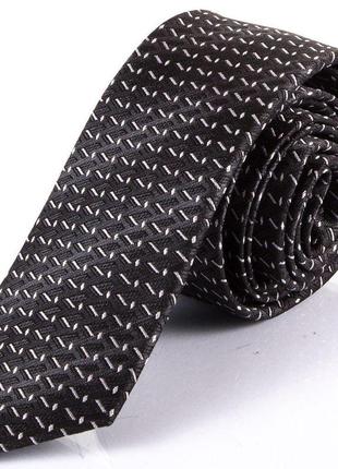 Вузька шовкова чорно-біла краватка schonau (шонау) - 10