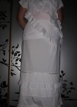 Невероятный летний фирменный  костюм, юбка, блуза 50-52-54 (16-18-20) размер