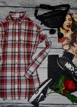 Xs дуже незвичайна видовжене плаття сорочка туніка клітина c підворотом рукава vero moda
