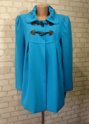 Бирюзовое пальто в свободном стиле "pарауа" 46-48 р1 фото