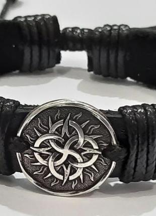 Браслет кожаный славянский оберег свадебник