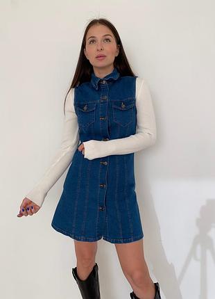 Джинсовый сарафан denim co 3