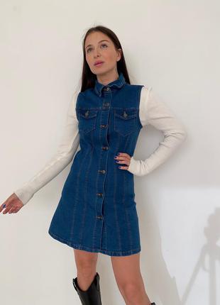 Джинсовый сарафан denim co 5