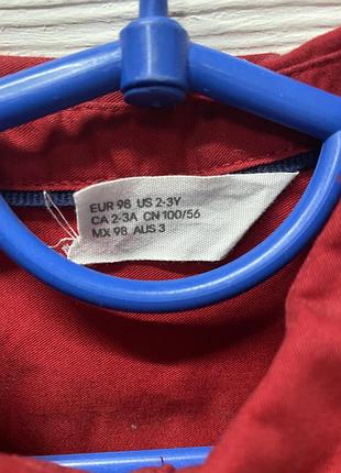 Красная рубашка на мальчика 2-3 лет h&m 2
