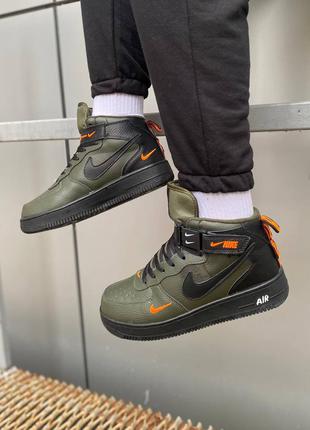 Nike air force green чоловічі кросівки на хутрі ♦️ найк аір форс