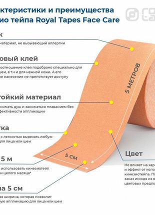 Тейп для лица royal tapes face care косметологический рр2 фото