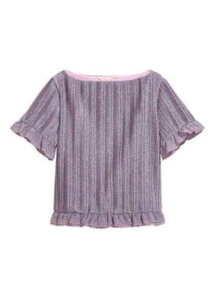 Блестящая блуза с воланами рюшами zara