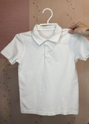 Белая футболка детская с воротником2 фото